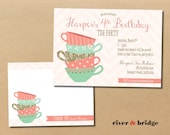 tea party // printable party invitation and thank you card