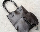 Barclay handmade leather bag - tote bag hand stitched by Aixa- READY TO SHIP