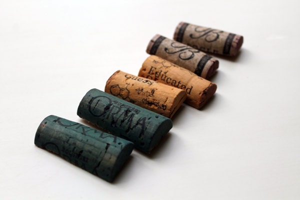 Colored Cork Magnets - wine cork magnets - ecofriendly organization - office - home decor - eco decor