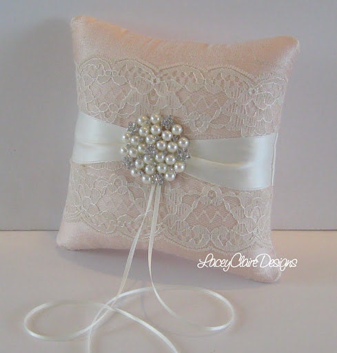 Lace Ring Bearer Pillow - READY TO SHIP