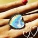 metallic rainbow prism heart ring - silver and color shift shimmer summer nights and shootings stars