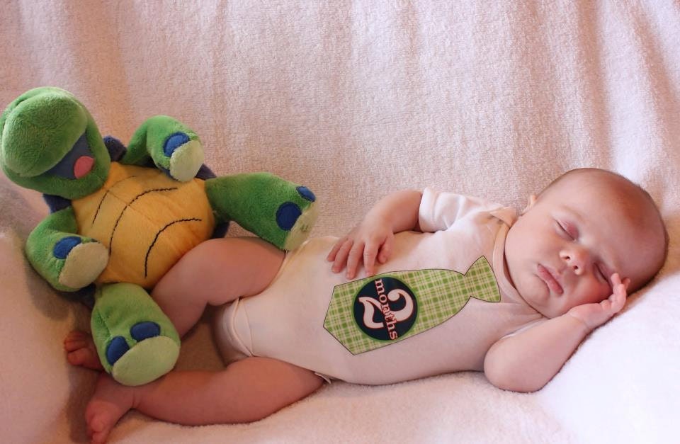 NEW Monthly Baby Onesie Stickers - Connor Ties - New Design