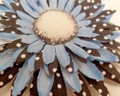 CUTE Blue and Black Polka Dot Flower Hair Clip