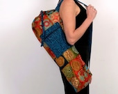 FREE SHIPPING- African Mandala Yoga Mat Bag with a Zipper Pocket