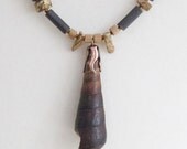Seashell Necklace with Ceramic and Jasper Beads