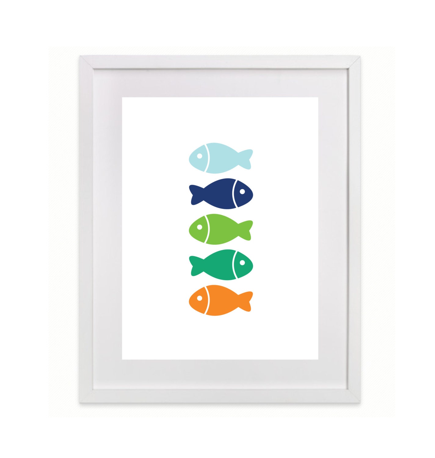 Fish Stack 1 - 8 x 10 Art Print/Wall Art - Baby Nursery Decor and Children's Room Decor