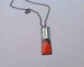 Yoga enameled necklace tangerine and ocean blue