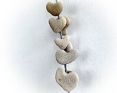 5 Unique Magnets - Eco Upcycled Heart Shaped Beach Rocks