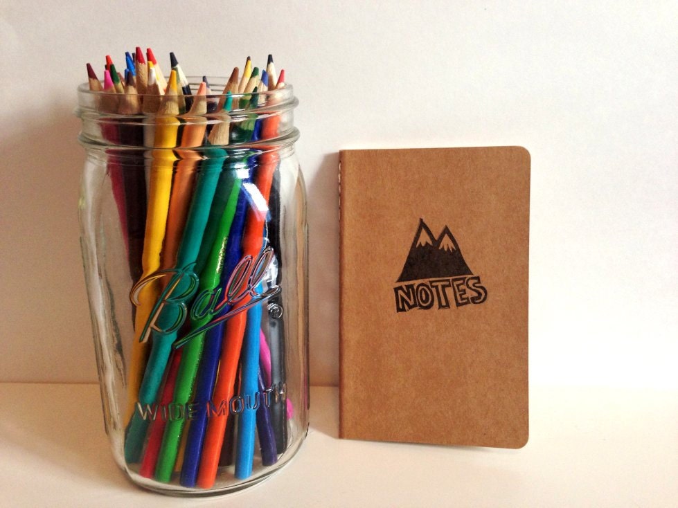 Mountain Notebook - Snowcapped Mountain Nature Notes - Moleskine Kraft Pocket Notebook