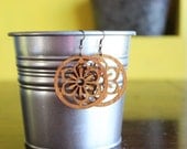 Orange filigree earrings flower