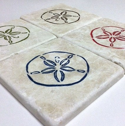 Sand Dollar Tile Coasters