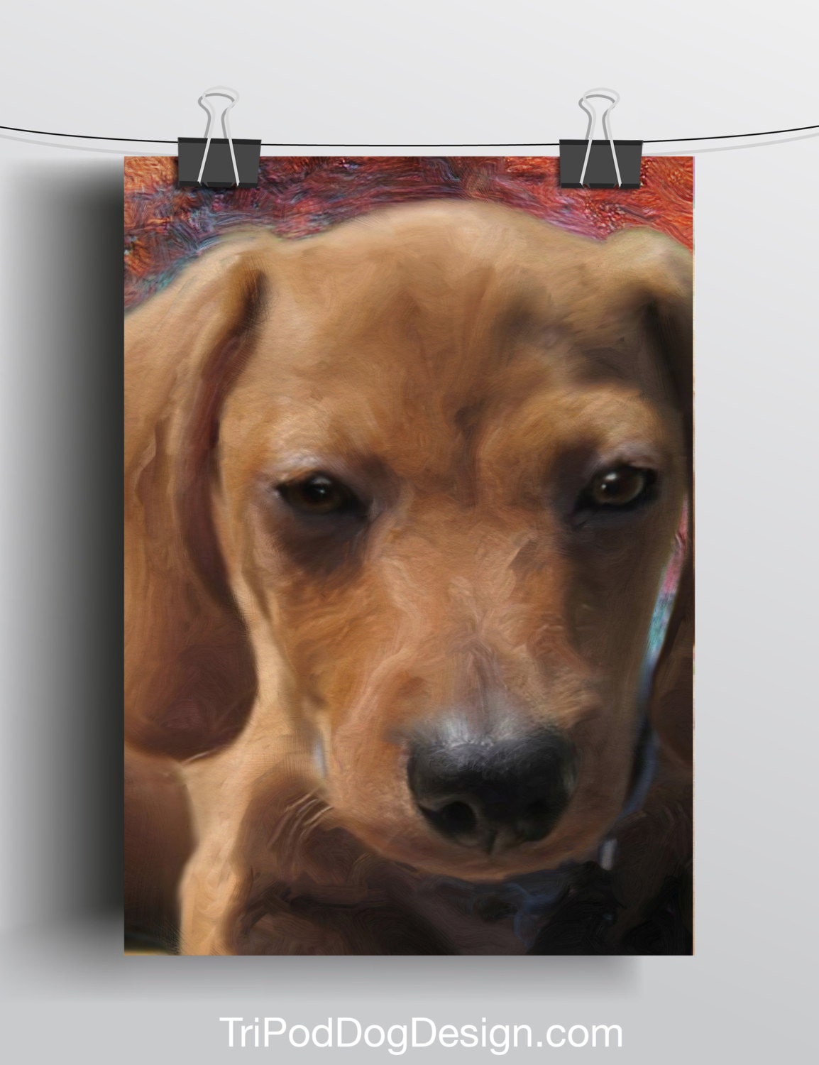 Dachshund Puppy - 5x7 Giclee print on canvas