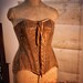 READY TO WEAR Steampunk corset in metal gold  and brown brocade fabric steel bonned size M