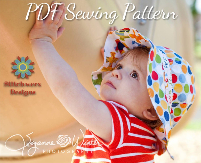 Garden Hat, Beach Hat, S112 Iris Hat Combo PDF Sewing Pattern, Baby, Girls, Toddler, Child, Tween, Teen, Digital PDF Hat Sewing Pattern