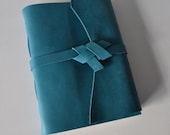 Large Leather Journal Sketchbook Blue with blank pages