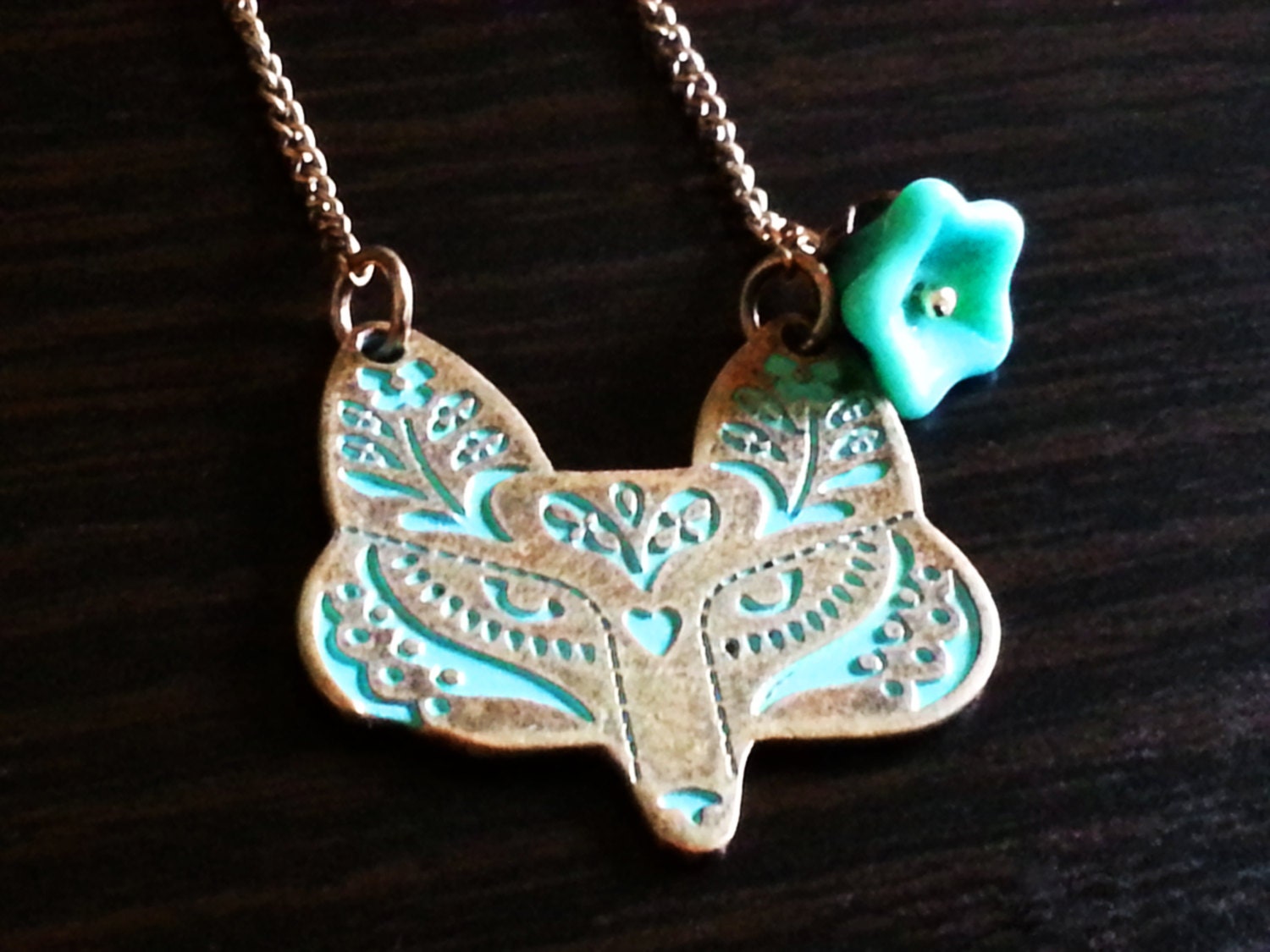 Flora & Fauna Paisley Fox Necklace