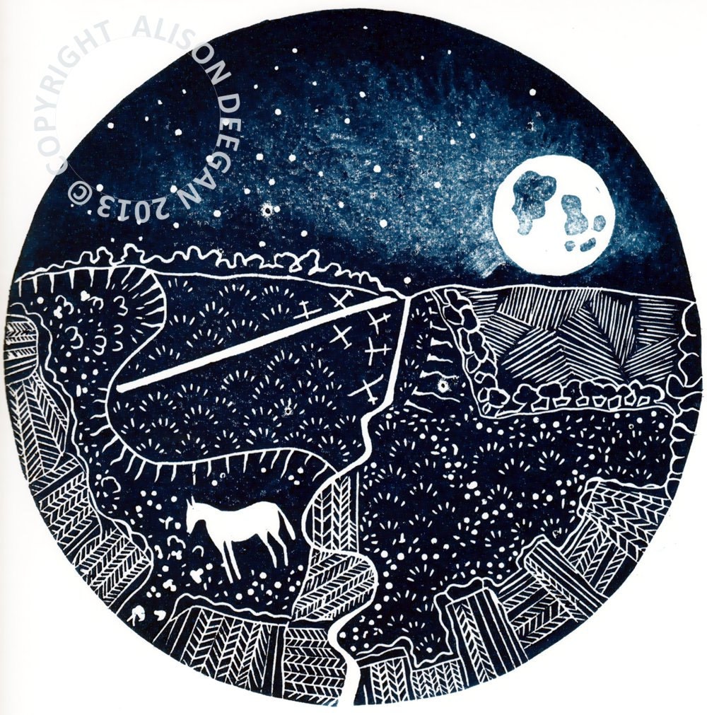 ORIGINAL lino print (Kilburn Pegasus)