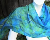 Blues and Greens Floral Scarf