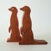 Wood Toy Meerkat Pair Miniature Noah's Ark Animals Zoo Play Set Hand Cut Scroll Saw