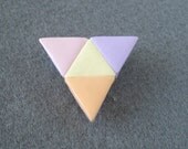 Pyramid Yellow Pink Purple and Orange Triangle Brooch - Basics Batch