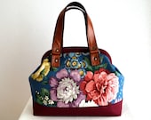 Victorian Doctor bag in Floral with Vintage Sanderson fabric