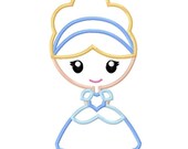 Digitizing Dolls Princess Cinderella Applique Machine Embroidery Design 4x4 5x7 6x10 INSTANT DOWNLOAD