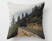 Pillow Case - Yosemite Landscape - Trees - Nature Home Decor - Blue - Pillow Cover  - Fine Art Pillow - 18x18