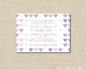 Baby Shower Invitation - Heart Scribble Sketches - Colorful Baby Girl