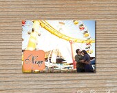 Table Number Card - 5x7 Photo Card with Colorful Shabby Chic Bracket Frame