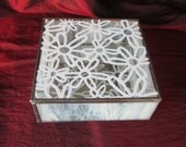 White Flower Glass Jewelry Box