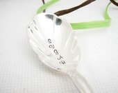 Stamped Spoon - Vintage Sugar Spoon, Silver Plated Silverware, Fun Kitchen Utensil, Shabby Chic Decor