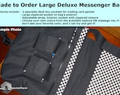 Choose Your Own Colors LARGE DELUXE Messenger Bag MtG or other Trading Card Game Deck and Accessory Storage with 2 Specialty Deck Pockets