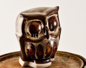 Owl Figurine Vintage Folk Art Ceramic Figure Retro Home Decor