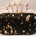 Black Hair Hide with Copper Metallic Spots on Gold Spike Frame