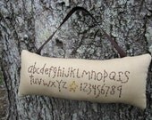 School TEACHER Gift, Alphabet LETTERS, NUMBERS, Primitive Stitchery Door Hanger