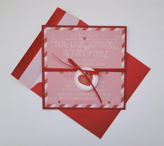 Valentine's Day Party Invitations for Birthday or Shower - Made to Order