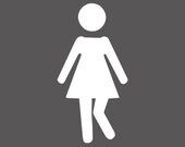 Wee Wee Dance, The Girl 8x10 Bathroom Decor, Grey and White