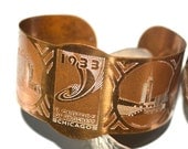 1933 Chicago World's Fair Cuff/ 30s bracelet, art deco bracelet