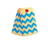 Turquoise Blue Chevron Gift Tags Set of 6 Handmade Packaging Gift Wrap Scrapbooking Wedding Place Cards
