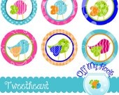 TWEETHEART, Digital Images, 1" Images, Button Images, Pin Images, Bottlecap Images, Bird Images