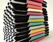 Stripes & Leather Wallet - Black, White, and Green