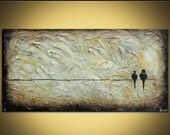 Commision your own Birds on a Wire LARGE original acrylic painting on canvas 48 x 24