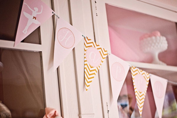Ballerina/Ballet Party Birthday Banner - Printable