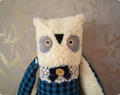 Jefferson Owl , soft art  creature  toy by  Wassupbrothers
