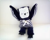 Sebastian -   Little Sailor  Owl, soft art toy by Wassupbrothers