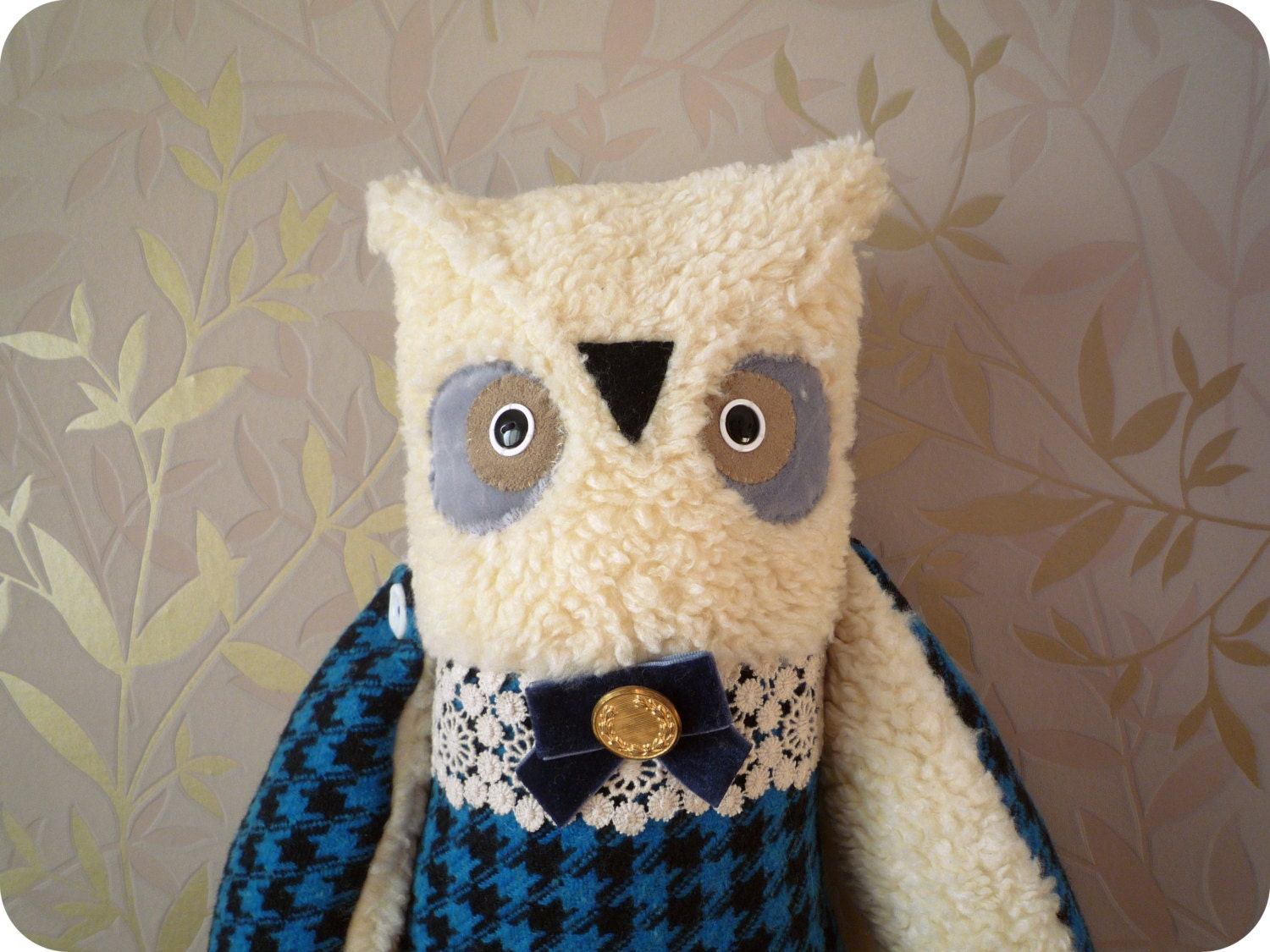 Jefferson Owl , soft art  creature  toy by  Wassupbrothers