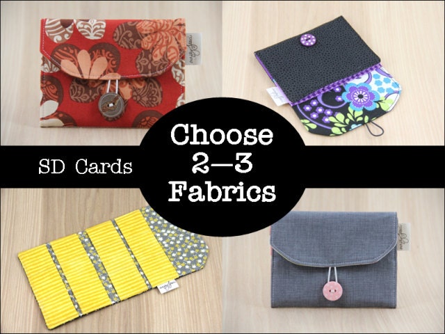 SD Memory Card Holder Wallet - Choose Custom Fabrics - Made to Order