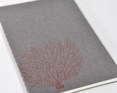 Fan Coral Gray Pocket Moleskine Cahier Notebook Hand Stamped