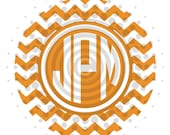 Buy Any 2 Get 1 FREE - Chevron Circle Monogram - Personalized - Vinyl Decal Sticker