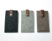 IPHONE 5 COVER felt & leather closure - in Brown, Grey, Black - New Heritage - Iphone 4s - men, Dutch Design, classic